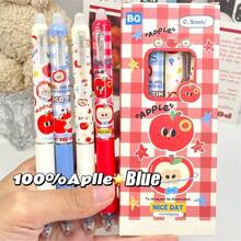 Set Pulpen Gel yang Dapat Dihapus Motif Apel Merah (4 buah/kotak), Ujung 0,5 mm, Estetika Tinggi, Ringkas dan Portabel, Klik Samping dengan Penghapus Terintegrasi, Menulis Halus, Perlengkapan Kantor dan Sekolah, Hadiah Liburan, Meningkatkan Minat Belajar - Beraneka warna - View 8