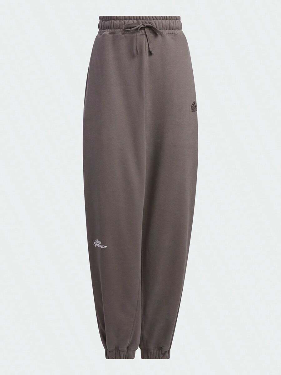 Adidas Spring/Autumn Knit Sports Women's Long Pants, Comfortable Casual Joggers IM8853 - Brown-gray - View 1