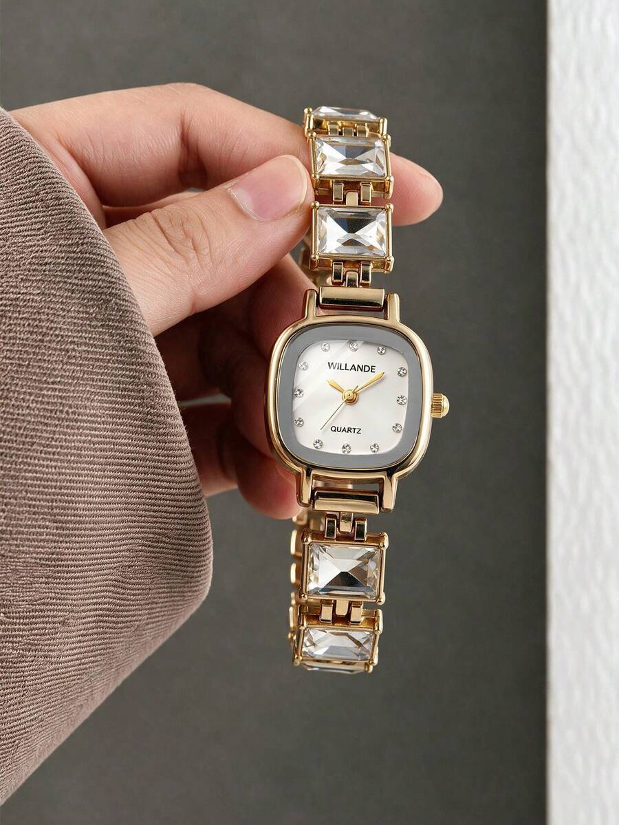 LIANDU 1 Elegant Ladies' Quartz Watch, Shining With Gorgeous And Fashionable Business Luxury Style, Suitable For Daily Wear And Holiday Gifts - Gold - View 1