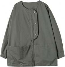 Plus Size Lightweight Jackets - Green - View 8