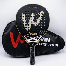 Raket Padel CWIN HAMMER 18K, Bingkai Serat Karbon Bertekstur dengan Jembatan Peredam Guncangan Berongga 3D, Inti EVA Lembut, Permukaan Putaran yang Ditingkatkan, Hitam & Emas Kelas Profesional, Cocok untuk Pemain Dewasa Tingkat Menengah - MultiWarna - View 12