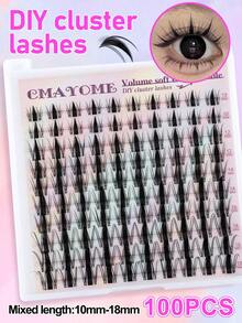 100pcs Fluffy Single Lash Extensions, D Curl, Voluminous & Long, 10-18mm Length, Suitable For DIY Eyelash Extensions, Beginners Can Easily Create Perfect Lashes At Home, Ideal Gift For Women And Girls - D - View 5