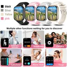 Brand New Unisex Smartwatch With 1.83-Inch Full Touch HD Screen, Supports Wireless Calling, SMS Notifications, Alarm, Multiple Sports Modes, Remote Camera Control, Music Playback And More. Compatible With IOS And Android Smartphones. Perfect Gift For Valentine's Day, Easter, Mother's Day, Father's Day, Halloween, Thanksgiving And Christmas. - Multicolor - View 9