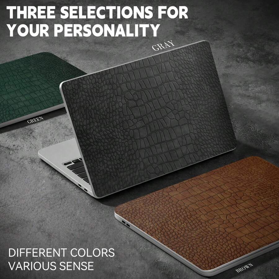 jinhanqi Premium Crocodile Pattern PU Leather Laptop Skin | Non-Printed Embossed Texture, Scratch-Resistant, Waterproof, Residue-Free, Fits 10, 12, 13, 14, 15, 16 Inch Laptops, Suitable For HP And Gaming Laptops, Business Decorative Sticker - View 1