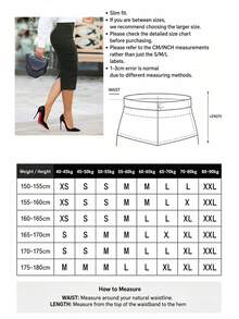 Autumn Commute Gemstone Rose Solid High Waist Pencil Skirt Professional Back To School Elegant - Olive Green - View 6