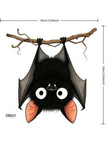 1pc Hanging Bat Switch Sticker, Cute And Creative, Self-Adhesive PVC Wall Decal For Bedroom, Living Room, Kitchen, Bathroom, Cafe, Cute Holiday Gift - A - View 7