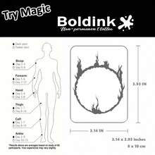 Boldink 1PC Fire Ring Silhouette Temporary Tattoo Sticker, Waterproof Body Art Tattoo Sticker, Lasts 1-2 Weeks, Plant Juice Formula, And Gentle, Non-Irritating, Perfect For Daily Outfit, Body Decoration, Chinese Style Gift For Men And Women, Must-Have For People - Black - View 3