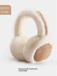 1pc New Cashmere Velvet Earmuffs, Designed For Women, Winter Style, Lined With Fleece To Enhance Warmth, Suitable For Horse Riding, Keeps Ears Warm And Effectively Protects Against Cold - Multicolor - View 3