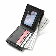 1pc New Men's Wallet, Fashionable Retro Multi-Functional Handheld Wallet, Youth Student Versatile Multi-Slot Card Holder, Fashion Design, Mini Wallet, PU Small Wallet, Lightweight Practical Business Commute, Men's Gift - Multicolor - View 5