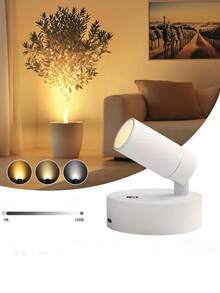 1 Set Lampu Sorot LED Putih Nirkabel Tanpa Bor, Dapat Diisi Ulang dengan Kontrol Sentuh USB-C Plastik, Dapat Diputar 350°, Dapat Diredupkan, 3 Suhu Warna, Cocok untuk Dekorasi Dinding Kamar Tidur, Tanaman, Membaca, Dekorasi Dalam Ruangan Rumah, dan Cahaya Ambient. - Satu ukuran cocok untuk semua - View 11