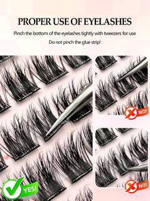 Asiteo 80Pcs Self‑Adhesive Cluster False Eyelashes,Subtle Natural Look,Lightweight Comfortable Segmented Eyelashes,Beginner‑Friendly DIY Eye Makeup,Daily Commuting Makeup - D - View 7