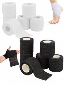1/3/5/7 Rolls Sports Tape, Elastic Self-Adhesive Bandage, Finger And Ankle Support, Suitable For Wrist, Waist, Knee And Elbow Protection, For Football, Basketball, Running, Fitness, Badminton, Tennis - Multicolor - View 2