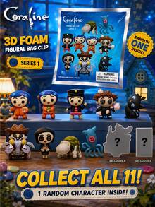 1 Buah Figur 3D Gantungan Kunci LAIKA Coraline Berlisensi, Tas Misteri Acak, Dekorasi Meja, Hadiah untuk Penggemar, Tas Ransel, dan Lainnya - Biru - View 1