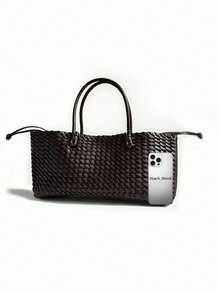 Elegant And Minimalist Style Fashionable Woven Pattern Handbag, Business Style Retro Versatile Practical Texture Handbag, Suitable For Commuting. - Redwood - View 6