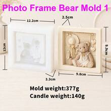 Zhonghui Mold 3D Teddy Bear Birthday Silicone Candle Mold, Cute Bear Gift Box Wax Mold, DIY Aromatherapy Candle Making Material, Handmade Home Decor Gift - Animal - View 9