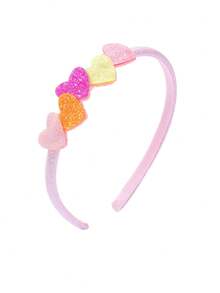 1 Pieza Cinta Para El Pelo De Plástico Decorada Con Corazones De Brillo Coloridos Linda Para Niñas, Para Decoración Diaria - Multicolor - Ver 4