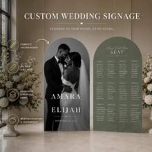 Customized Wedding Arch Fabric Decor Cover, Personalized Photo/Name/Date/Text, Polyester Double-Sided Elastic Backdrop, Party Decoration, Wedding Welcome Sign, Bridal Gift, No Power Required, Suitable For Wedding, Birthday, Party - Multicolor - View 6