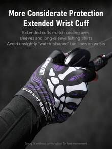 KINGDOM Ice Silk Fingerless Fishing Gloves Breathable Lightweight Anti-Slip Microfiber Palm Gloves With Extended Wrist Cuff Flexible Fingerless Design Snap Button Closure For Lure Fishing Anglers Outdoor Sports - Multicolor - View 6