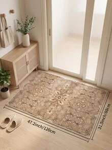 1pc Khaki Living Room Rug, Suitable For Kitchen, Dining Room, Bedroom Holiday Decor, Indoor/Outdoor, Office, Non-Slip Doormat, Bathroom Rug, Hallway, Study, Gaming Area Rug - Khaki - View 17