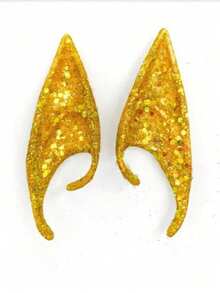 Gold Foil Floral Print Butterfly Fairy Wings, Holiday Parade Elf Wings, Halloween, Christmas, Carnival, Ball Performance Costume Accessories Props - Gold - View 8