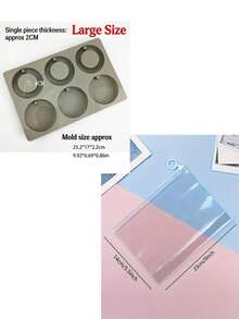 6-Cavity Round Tag Silicone Mold, Resin Pendant Wax Melt Soap Aromatherapy Plaster Car Hanging Diffuser Mould, DIY Craft Supplies For Home Studio, Gift For Crafters Soap Makers - Multicolor - View 11