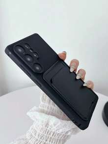 新款熱銷卡槽手機殼，適用於 Galaxy S25、S24、S24Plus/S24+、S24Ultra、S24FE、S20、S21、S22、S23，軟殼全包保護卡夾手機殼，兼容 Apple 11/11 Pro/11 Pro Max/12/12 Pro/12 Pro Max/13/13 Pro/13 Pro Max/14/14 Pro/14 Pro Max/15/15 Pro/15 Pro Max/16/16 Pro/16 Pro Max/16E，軍規防震保護，液態矽膠殼，含相機與螢幕保護，黑色 - 淡紫色 - 查看 4