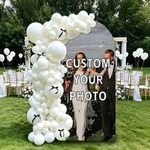 Customized Wedding Arch Fabric Decor Cover, Personalized Photo/Name/Date/Text, Polyester Double-Sided Stretch Background Cloth, Party Decoration, Wedding Welcome Sign, Bridal Gift, No Power Needed, Suitable For Wedding, Birthday, Party - Multicolor - View 2