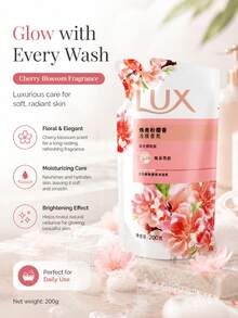 LUX Sakura Fragrance Body Wash Refill 200G, Essential Oil Body Wash, Long-Lasting Floral Scent, Gentle Cleansing & Moisturizing Body Wash, Suitable For Men And Women Daily Bathing - Cherry Blossom - View 3