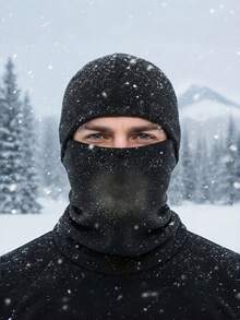 Winter Hat Scarf Warm Headwear Tactical Balaclava Face Mask Ski Hat Neck Warmer Sports Cycling |, Knitted Fabric, Geometric Pattern, Hand Washable - Multicolor - View 1