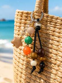 Retro Beaded Star Bag Charm,Boho Beaded Keychain,Colorful Purse Charm, Handmade Bag Accessory,Unisex Wallet Charm,Gift For Women Fashionistas - Multicolor - View 9