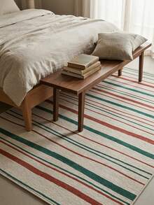 1pc Nordic Modern Luxury Minimalist Geometric Abstract Striped Area Rug, Bathroom, Kitchen, Entryway, Hallway, Bedside, Living Room, Bedroom, All-Season Machine Washable Soft Faux Cashmere Mat, Aesthetic Home Decor - Multicolor - View 5