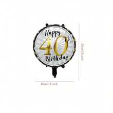 5pcs Black & Gold Foil Balloons - 18 Inches Round Digit, Suitable For 21st, 30th, 40th, 50th, 60th Birthday Celebration - Perfect For Party Decoration, Anniversary, Birthday Party - Multicolor - View 3