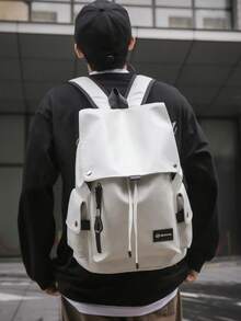 peach tree Mochila versátil de gran capacidad de PU con diseño de árbol de durazno - Blanco - Ver 3