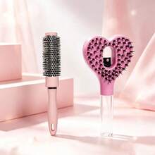 2pcs/Styling Comb - 2-In-1 Spray Comb With Water Tank, For Moisturizing And Exfoliating, Fine Mist Spray Design With Curling Styling Roller Comb, Hair Styling Round Barrel Curling Roller Aluminum Tube Comb Bangs Hair Styling Tool - Multicolor - View 1