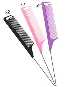 Professional Tail Comb Set, Includes Tail Comb, Parting Comb, Stainless Steel Tail Comb, Anti-Static Comb, Braiding Comb, Fine Tooth Tail Comb, Highlight Comb, Multi-Functional, Suitable For Normal Hair, Candy Colored Hair, Ideal For Bridal Hairstyles, Hair Salons, Salons And Home Use. - Multicolor - View 16