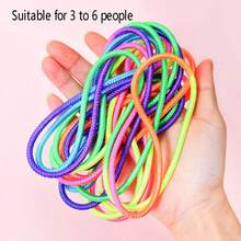 Classic Nostalgic Jump Rope, Cat's Cradle And Shuttlecock Set, Nostalgic Jump Rope Dedicated Rope (High Elasticity And Durable, Suitable For 3-6 People), Finger Trick Game, Cat's Cradle Dedicated Rope (Non-Elastic), Rainbow Color, Shuttlecock Game, Random Color - Multicolor - View 7