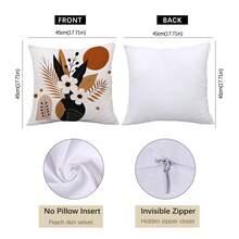 4pcs Abstract Vase & Plant Pattern Throw Pillow Covers, Single-Sided Printed Zipper Closure Cushion Covers, 45*45CM Pillow Covers Suitable For Home Bedroom Living Room Sofa Decoration, Decorative Cushion Covers Holiday Gift, Pillow Insert Not Included - Multicolor - View 3