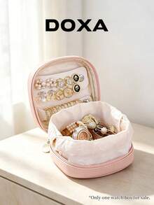 DOXA Shockproof And Dustproof Double-Layer Jewelry Box, Earrings, Rings, Necklaces, Watches, Mini Portable Storage Bags. - Pink - View 5