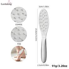 LUSLUKING Stainless Steel Foot File, Dual-Sided Callus Remover For Feet, Professional Pedicure Foot Scrubber, Coarse & Fine Heel File, Easy To Clean, Washable & Reusable For Smooth Soft Fee - Multicolor - View 8