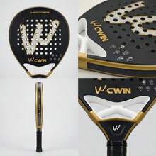 Raket Padel CWIN HAMMER 18K, Bingkai Serat Karbon Bertekstur dengan Jembatan Peredam Guncangan Berongga 3D, Inti EVA Lembut, Permukaan Putaran yang Ditingkatkan, Hitam & Emas Kelas Profesional, Cocok untuk Pemain Dewasa Tingkat Menengah - MultiWarna - View 11