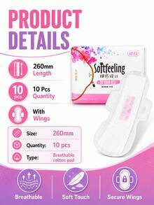 Pembalut Wanita, 260mm – 10 Buah (Model Standar); Sangat Tipis dan Menyerap, Lembut dan Bernapas, Dikemas Individual, Anti Bocor, Tanpa Pewangi, Portabel. - 260mm - 10 buah (model universal) - View 7