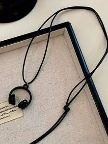 1pc Minimalist Unique New Mini Earphone Pendant Necklace For Women, Fashionable High-End Neck Chain, Personalized Collarbone Chain - Multicolor - View 6