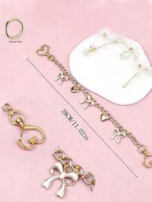 Bowknot Pattern Handbag Chain Accessory, Handbag Extension Chain, Decorative Replaceable Metal Bag Chain, Fashion Y2K Keychain - Multicolor - View 4