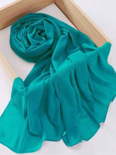 1pc Women's Chiffon Simple Solid Color Casual Fashion Versatile Daily Scarf
