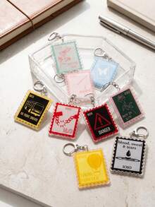 9pcs Bangtan Classic Single Theme Acrylic Keychains, Classic Single Stamp Style Keychain Set, B-T-S, K-Pop Friendship Bag Charm, Tour Merchandise, Concert Essential, Tour Must-Have, Fan Support Item, Fan Freebies, Perfect Decoration For Concert Bag. ARMY Fan Perfect Gift, Party Favor, Phone Charm. - Multicolor - View 2