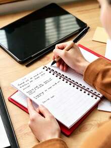 Juego de cuadernos de bolsillo con espiral, notas adhesivas y bolígrafo, cuaderno pequeño de 3.9 x 5.1 pulgadas con líneas, pestañas de índice de notas adhesivas de 6 colores surtidos, adecuado para uso de oficina y negocios - Set de libretas de espiral de 5 orificios - Ver 5