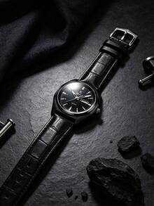 GUSALAI Men's Watch Minimalist Dial PU Leather Quartz Watch Dual Calendar Versatile Casual Wristwatch Suitable For Daily Wear And Various Holiday Gifts Selection - one-size - View 4