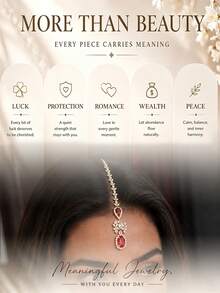 outingfit 1pc Vintage Bridal Forehead Chain Pearl Hair Chain Wedding Jewelry - Gold - View 4