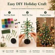 1pc New DIY Beaded Christmas Tree Kit Handmade Beaded Christmas Tree Set - Multicolor - View 3