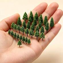 50 piezas de árboles en miniatura realistas para paisaje de tren a escala, árboles de arbustos de 2-6cm/0.79-2.36in, árboles de modelo 3D, mini árboles, adecuados para manualidades DIY, modelos arquitectónicos, modelos de árboles artificiales para juegos de , decoración del hogar - Multicolor - Ver 1